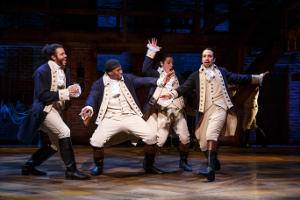 Daveed Diggs, Okieriete Onaodowan, Anthony Ramos, and Lin-Manuel Miranda...