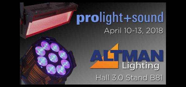 PL+S 2018: Altman Lighting gears up in Hall 3.0