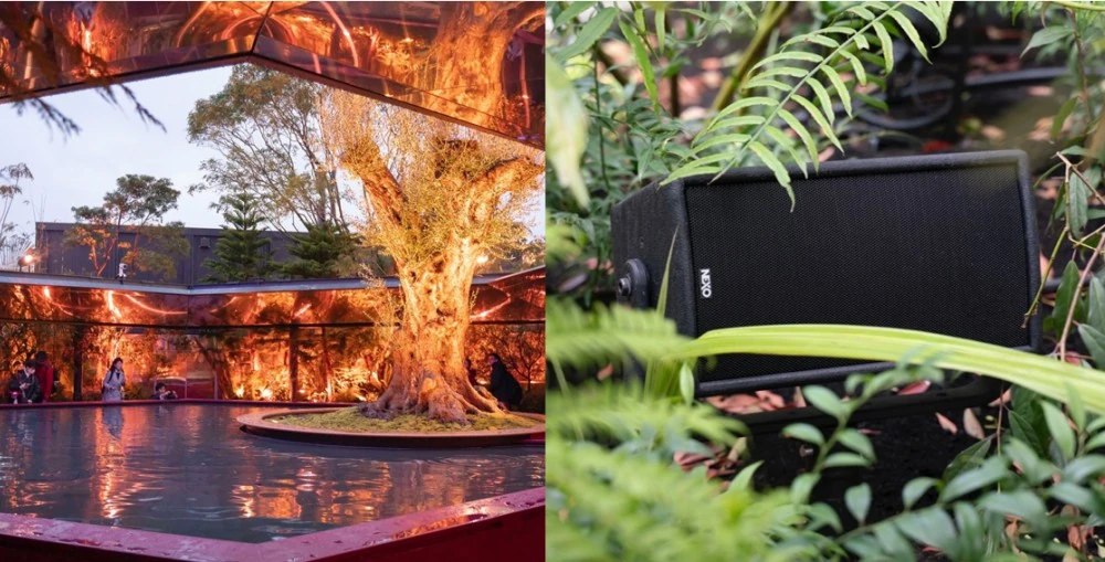 NEXO’s ePS Outdoor speakers made perfect sense in a tranquil garden that featured a 1000-year-old olive tree – eventually leading visitors underground where NEXO P8s and L15 subs helped to create the unique atmosphere in the cellars of the Alsace vineyards