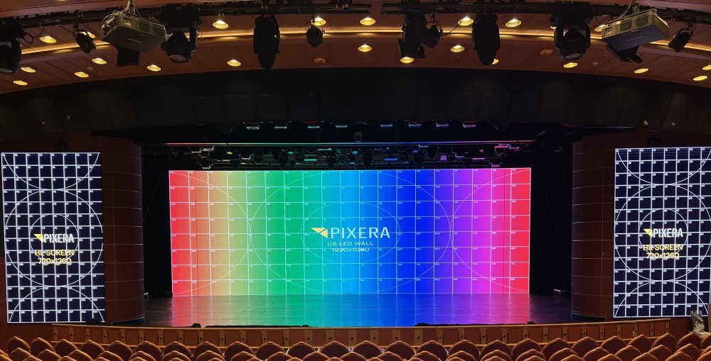 PIXERA drives LED visuals across Carnival’s main theatres, lounges, and smaller performance venues, ensuring seamless synchronisation across multiple screens and formats
