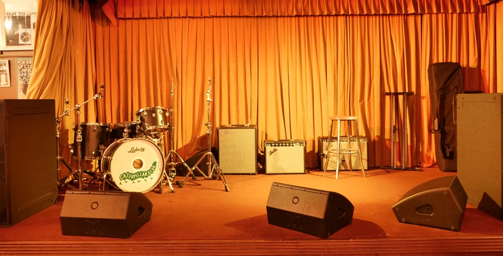 The band stage at the Caterpillar Club, Sydney