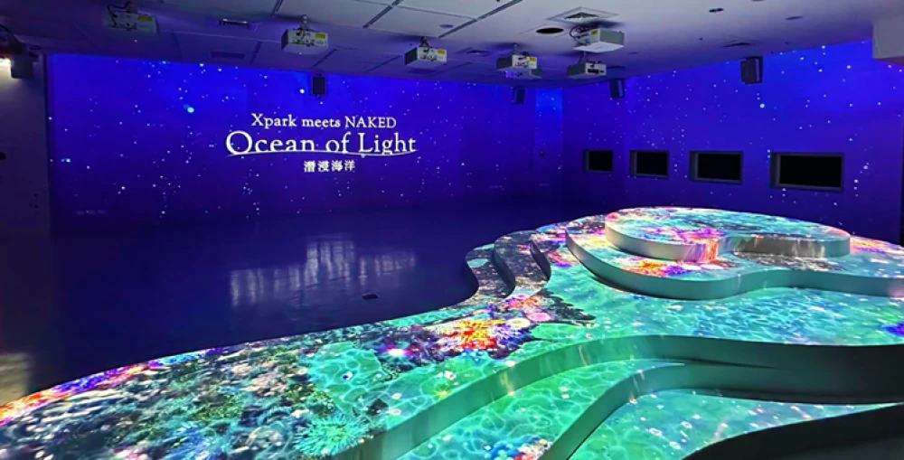 The new “Xpark meets NAKED – Ocean of Light: Immersive Ocean” exhibition is powered by 22 Christie 1DLP laser projectors and content management solutions (Photos courtesy of Dacoms Technology)
