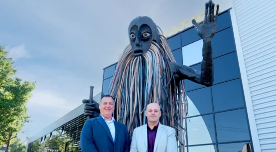 Anthony Touma and Mark Ladewig of Group Technologies at L-Acoustics Global Headquarters in Marcoussis, France